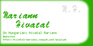 mariann hivatal business card